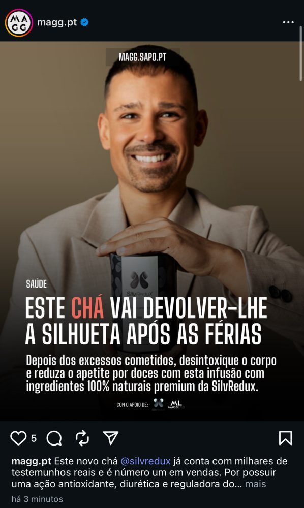 Chá SilvRedux , fotografia oficial SilvRedux