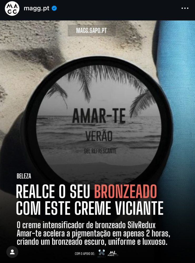 SilvRedux Amar-te Creme intensificador do bronzeado , fotografia oficial SilvRedux